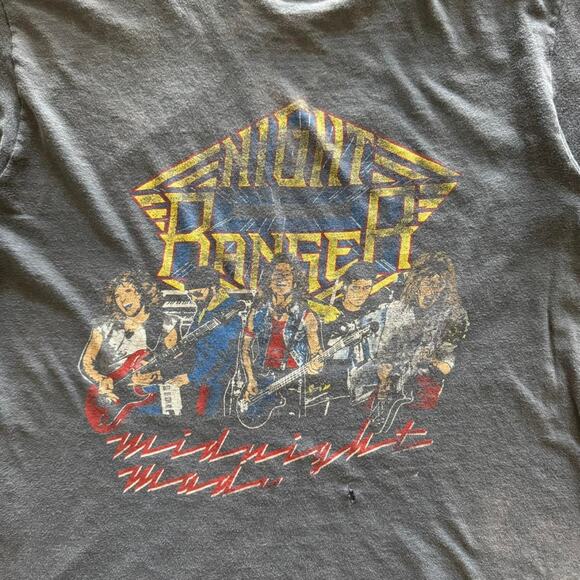 Vintage 80s Night Ranger Midnight Mad Rock In America Tour 1983-84 Size Large - Picture 2 of 8